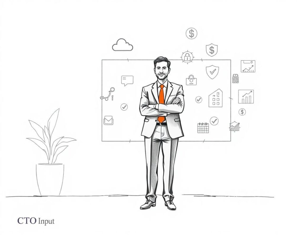 Team in a meeting following a technology review rhythm