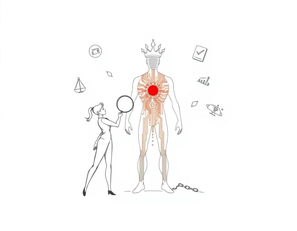 Manager using a scorecard to show how to evaluate your current technology leader during a performance review.