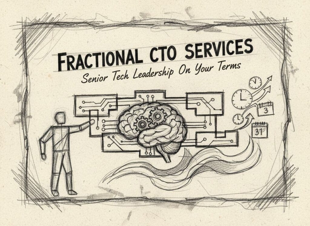 Picture of a mindmap of a fractional cto service