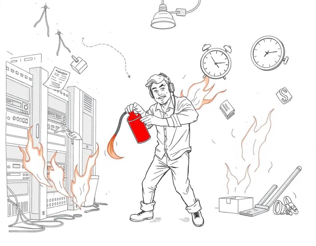 Illustration of a technology roadmap guiding teams from chaos to strategic clarity