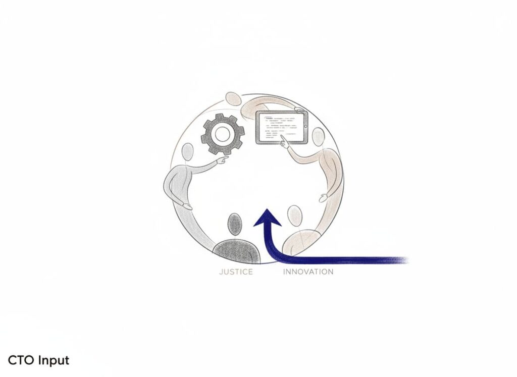 Image that shows people to aligning operations and technology in justice focused organizations