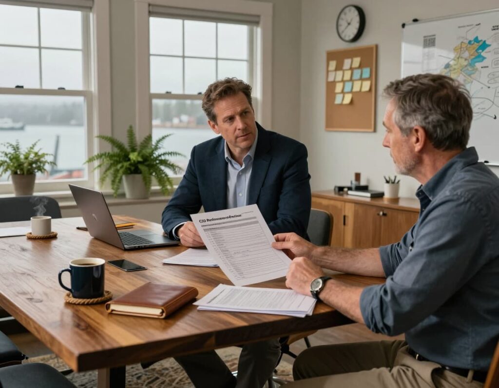 A CEO using a non-technical CIO performance review template to interview a CIO
