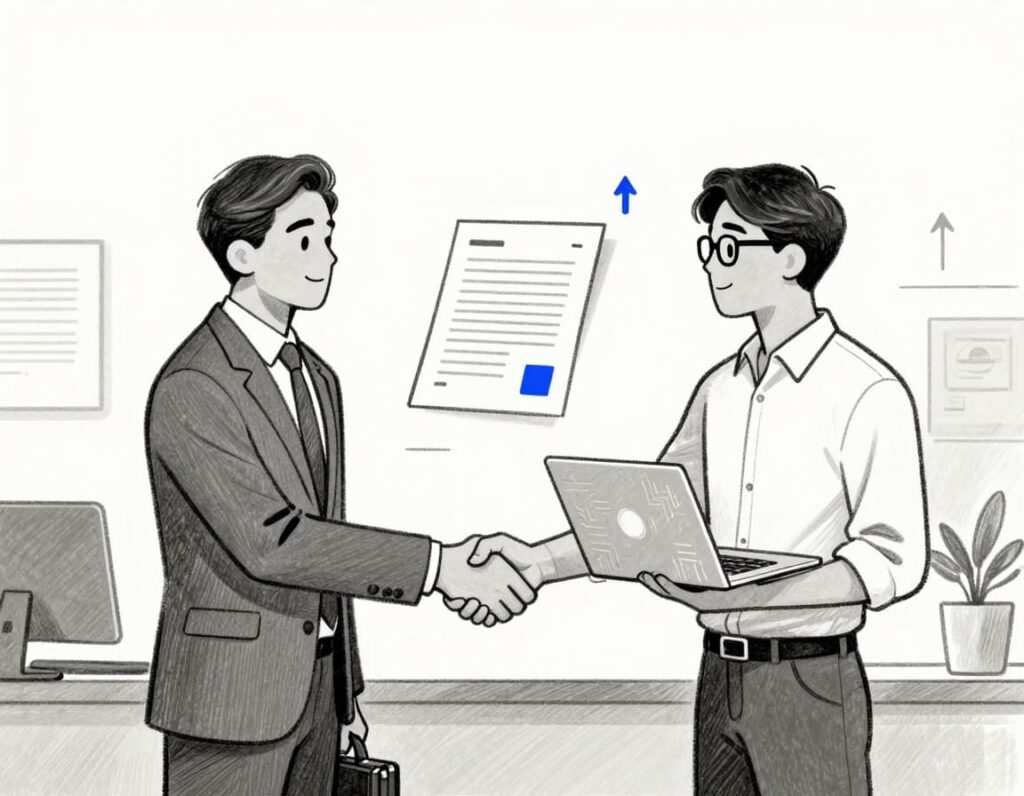 An image of a CEO partnering with a fractional CTO