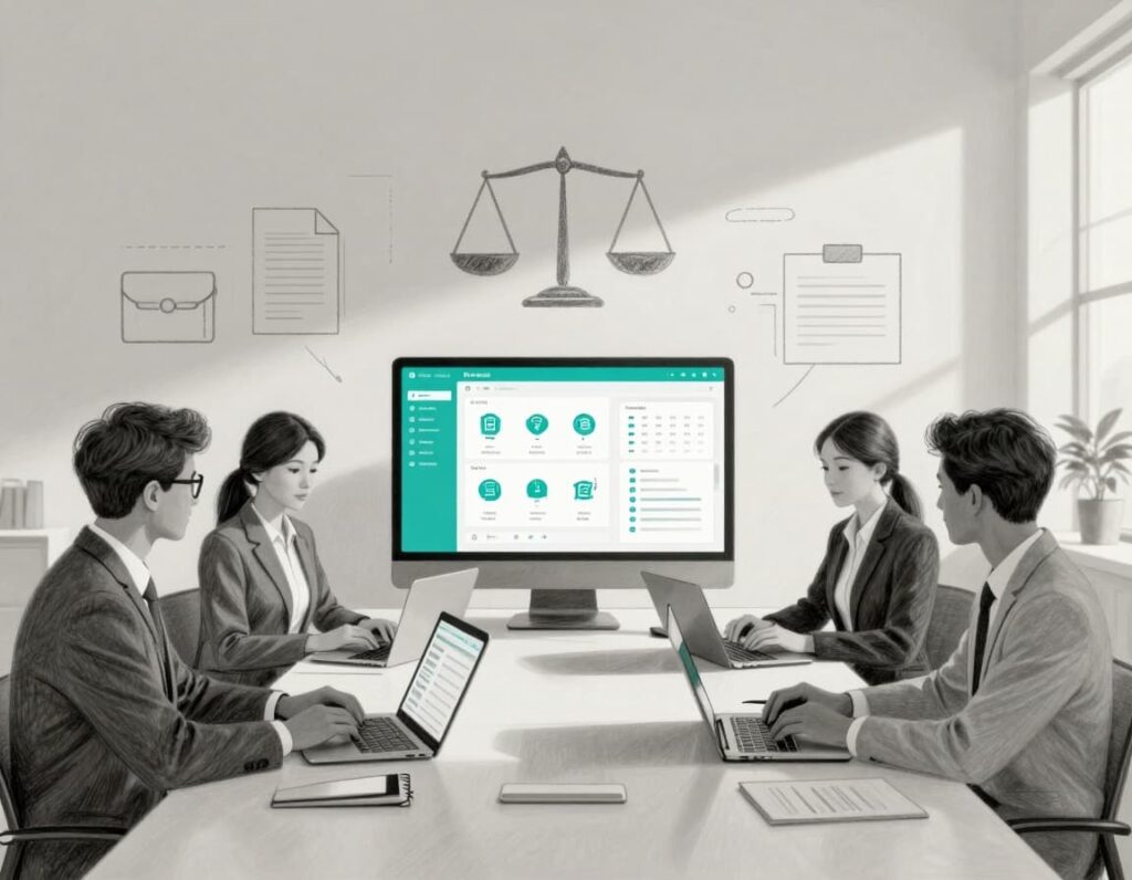 An image of a team using legal services case management software