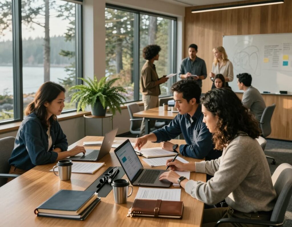 A team determining the best compliance management software for their needs