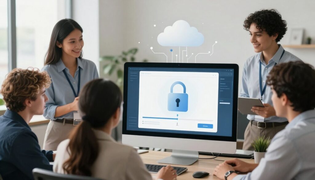 A team learning about offboarding for self help services organizations