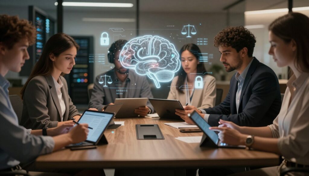 A team reviewing a AI Vendor Due Diligence Checklist