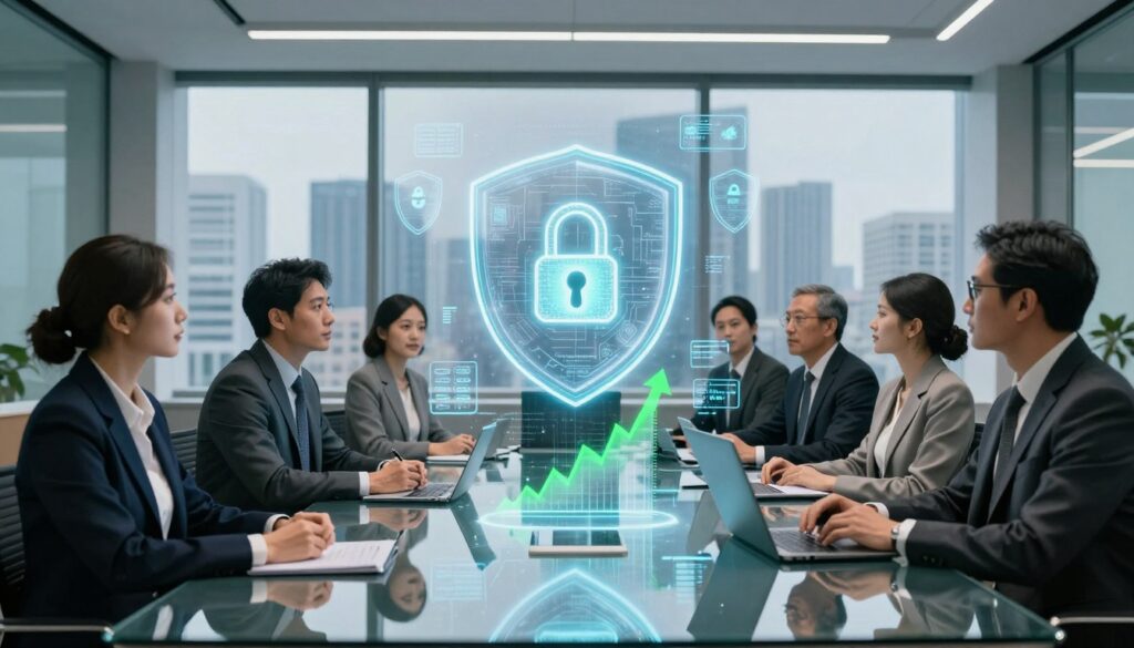 People taking part in board cyber risk briefings