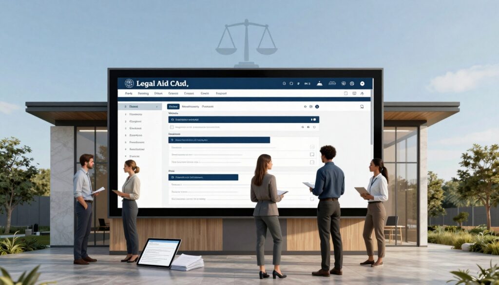 A team using a coordinated intake model for legal aid
