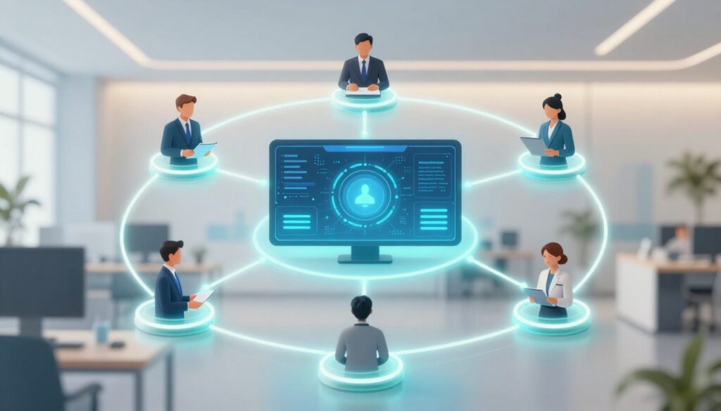 A team working with a fractional CTO for justice support networks