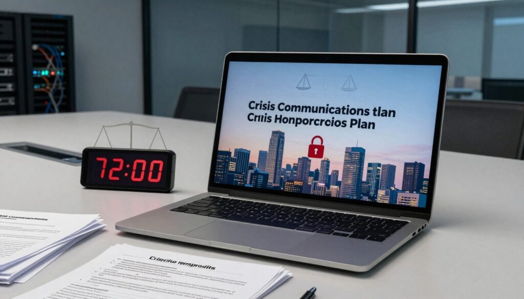 An image of a computer setup for ransomware communications plan for justice organizations