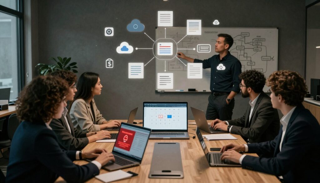 A leadership team building a saas outage communication plan For nonprofits