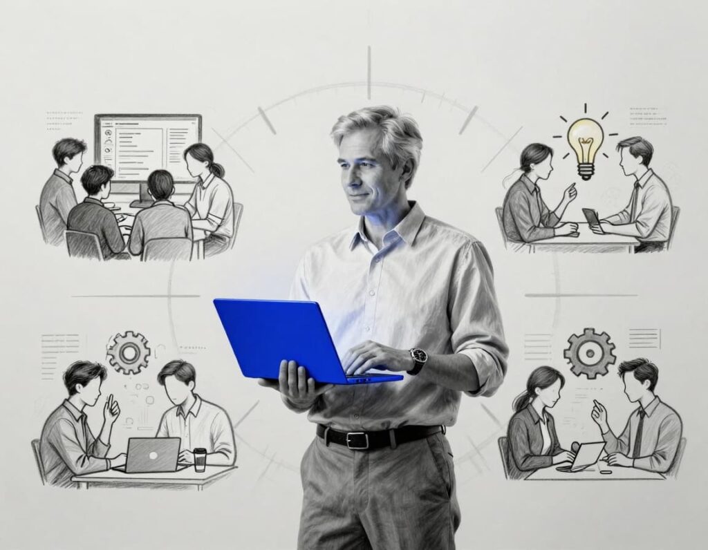 An image of fractional CTO services that provides senior tech leadership on their teams