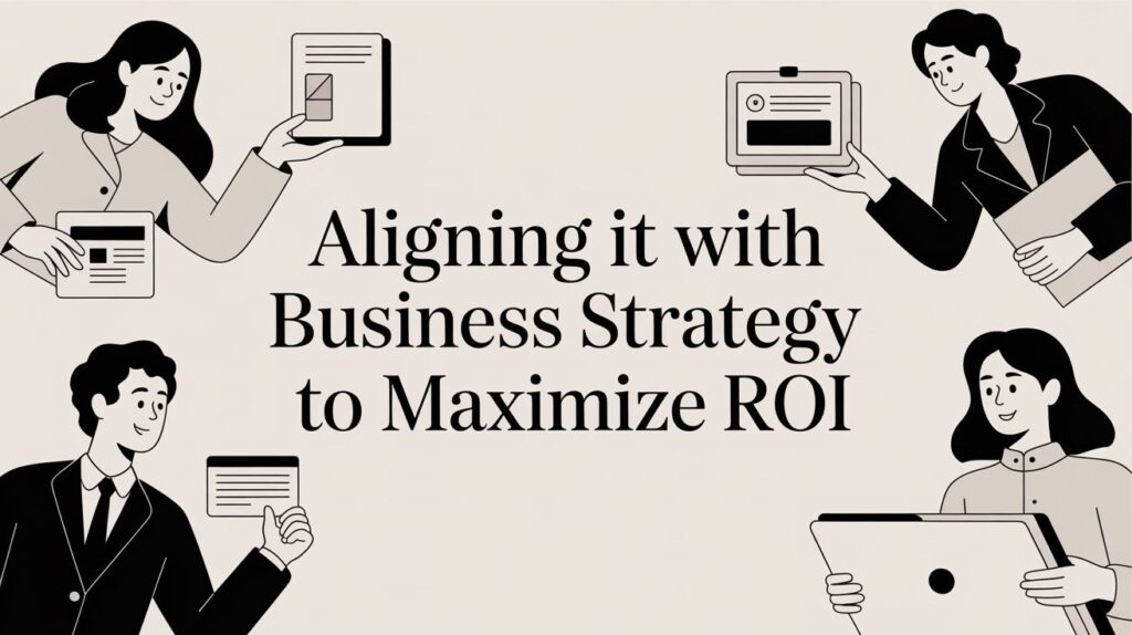 Image of team members aligning IT with business strategy