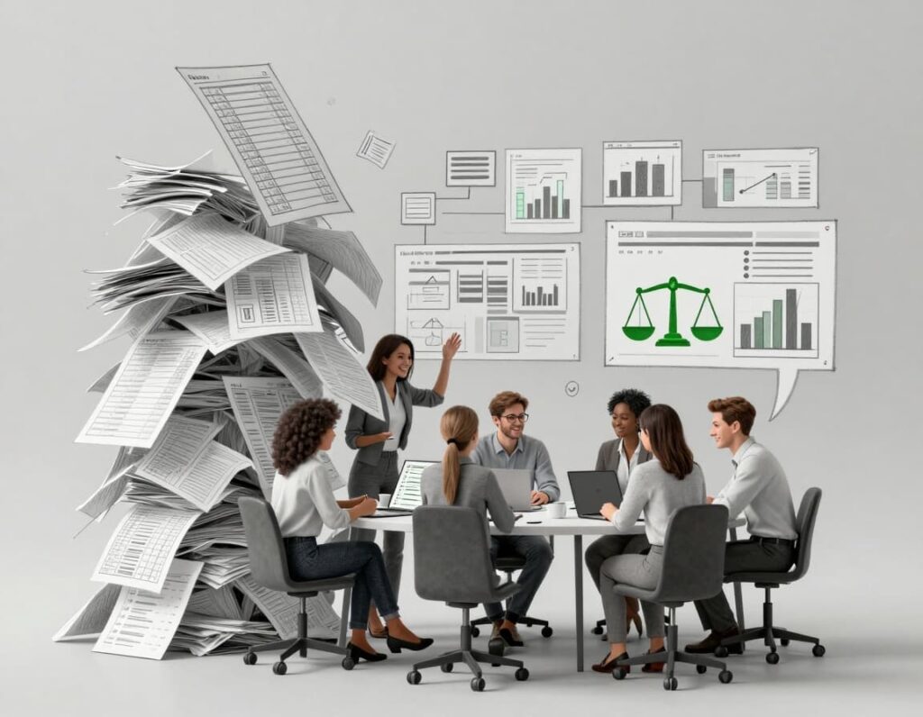 An image of a team reducing spreadsheet overload in legal aid