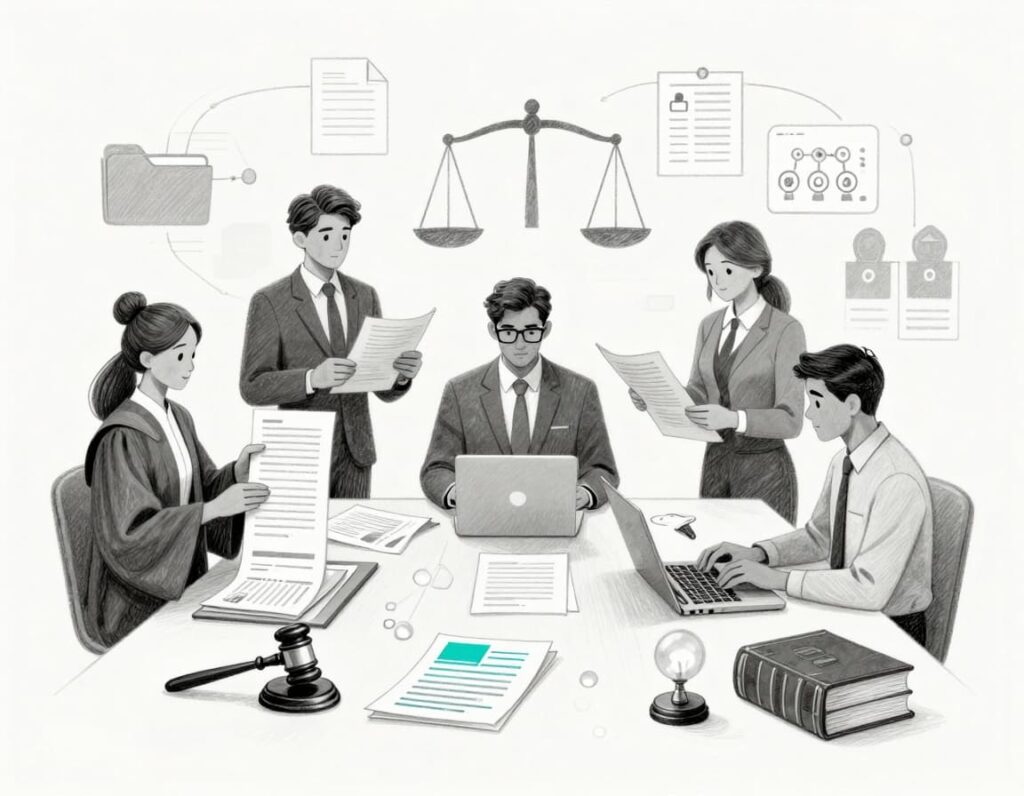 An image of a team performing information governance for justice organizations