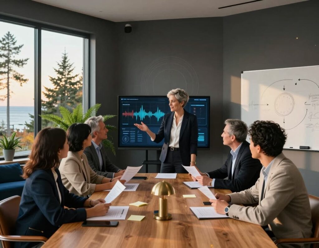 A founder telling a compelling technology story to investors