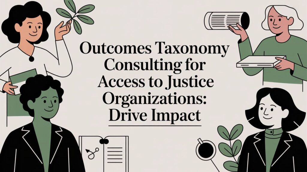 An image of a team focusing on outcomes taxonomy consulting for access to justice organizations