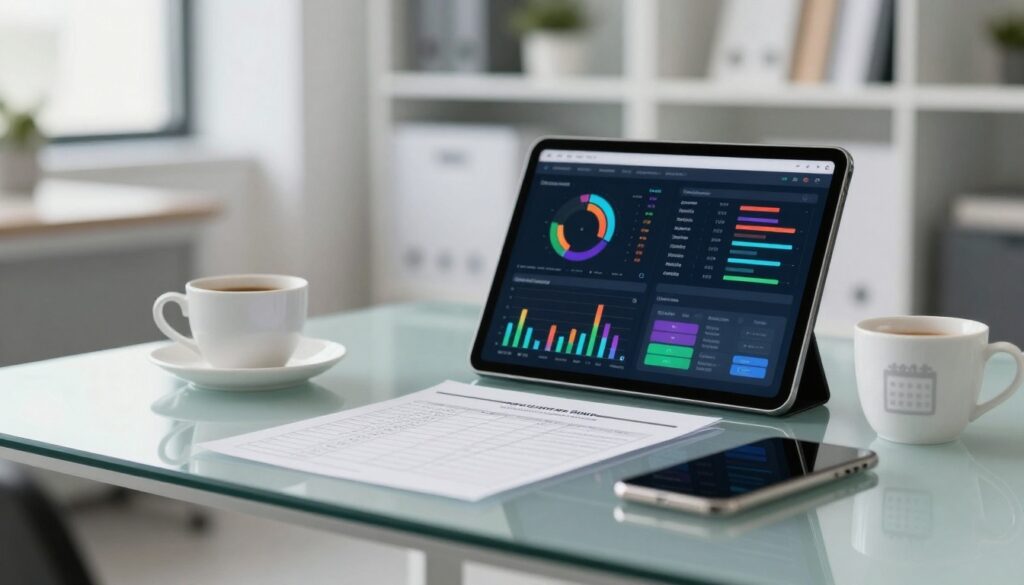 A laptop showing a quarterly vendor scorecard