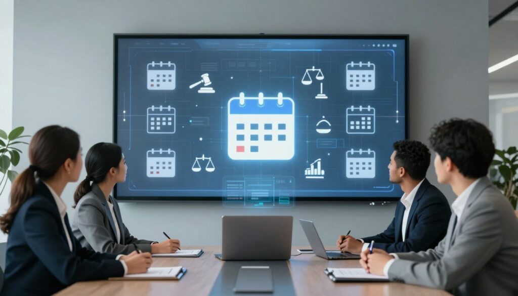 A team reviewing their legal docketing system so they can take action.