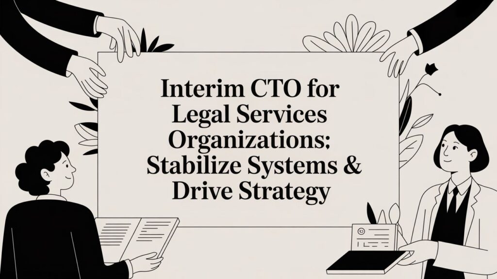 A team surrounding an Interim CTO for Legal Services Organizations