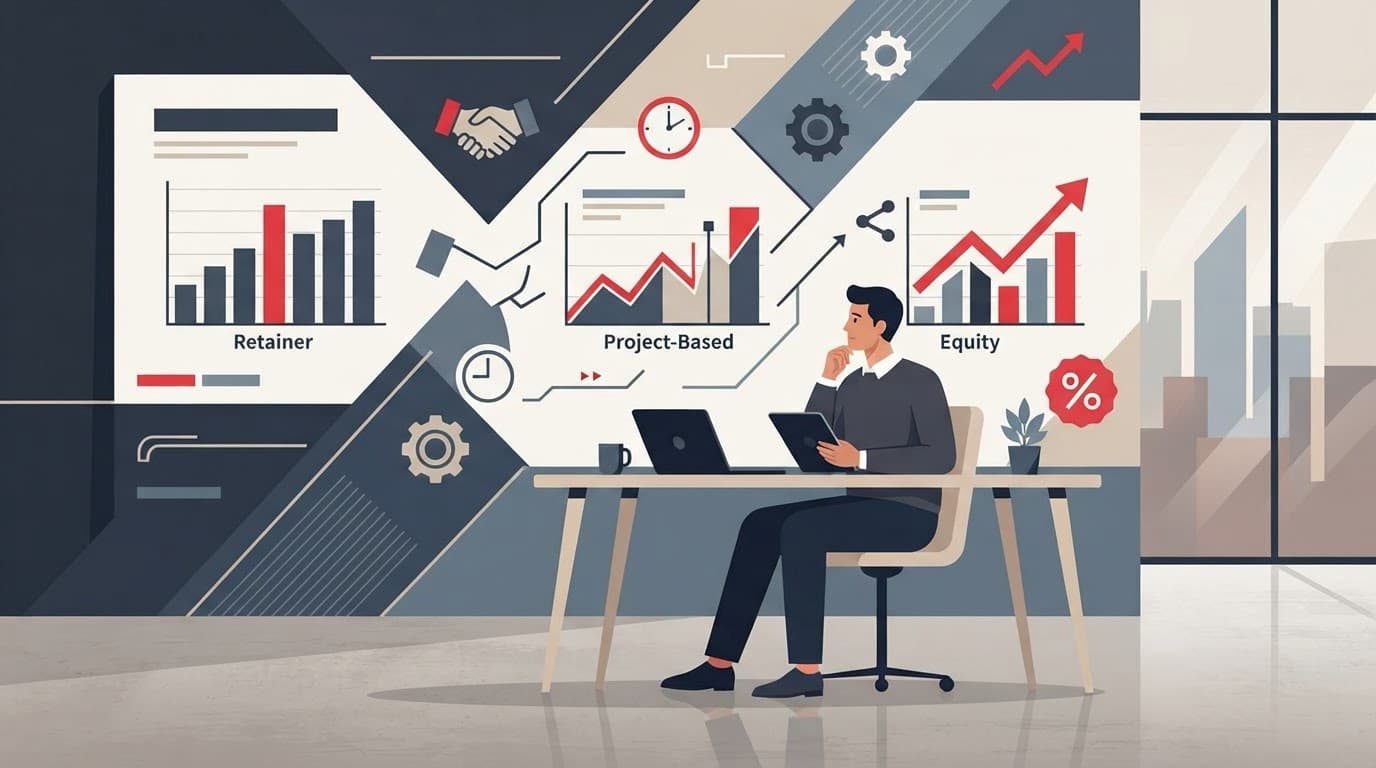 A professional analyzing pricing strategies in a clean minimalist workspace.